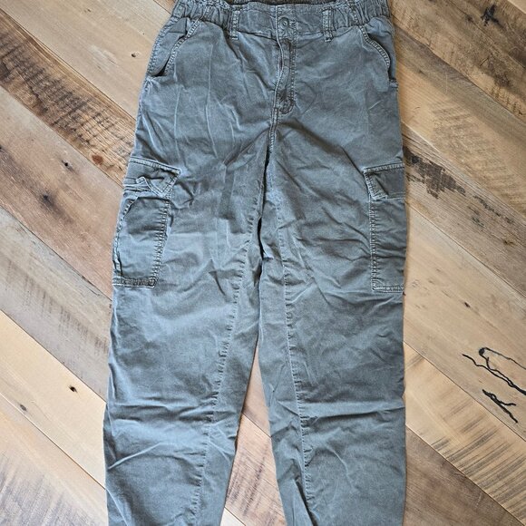 AE Women's Stretch Baggy Cargo Jogger Olive Green Size 8 - Picture 2 of 9